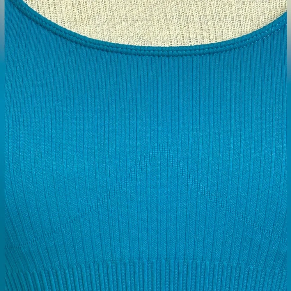 LILIAS ACTIVE Teal Ribbed Knit Sports Bra Small